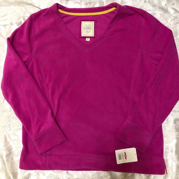 Cozy Fleece Pink V-Neck Sweater | Size XXL | NWT - Picture 1 of 5